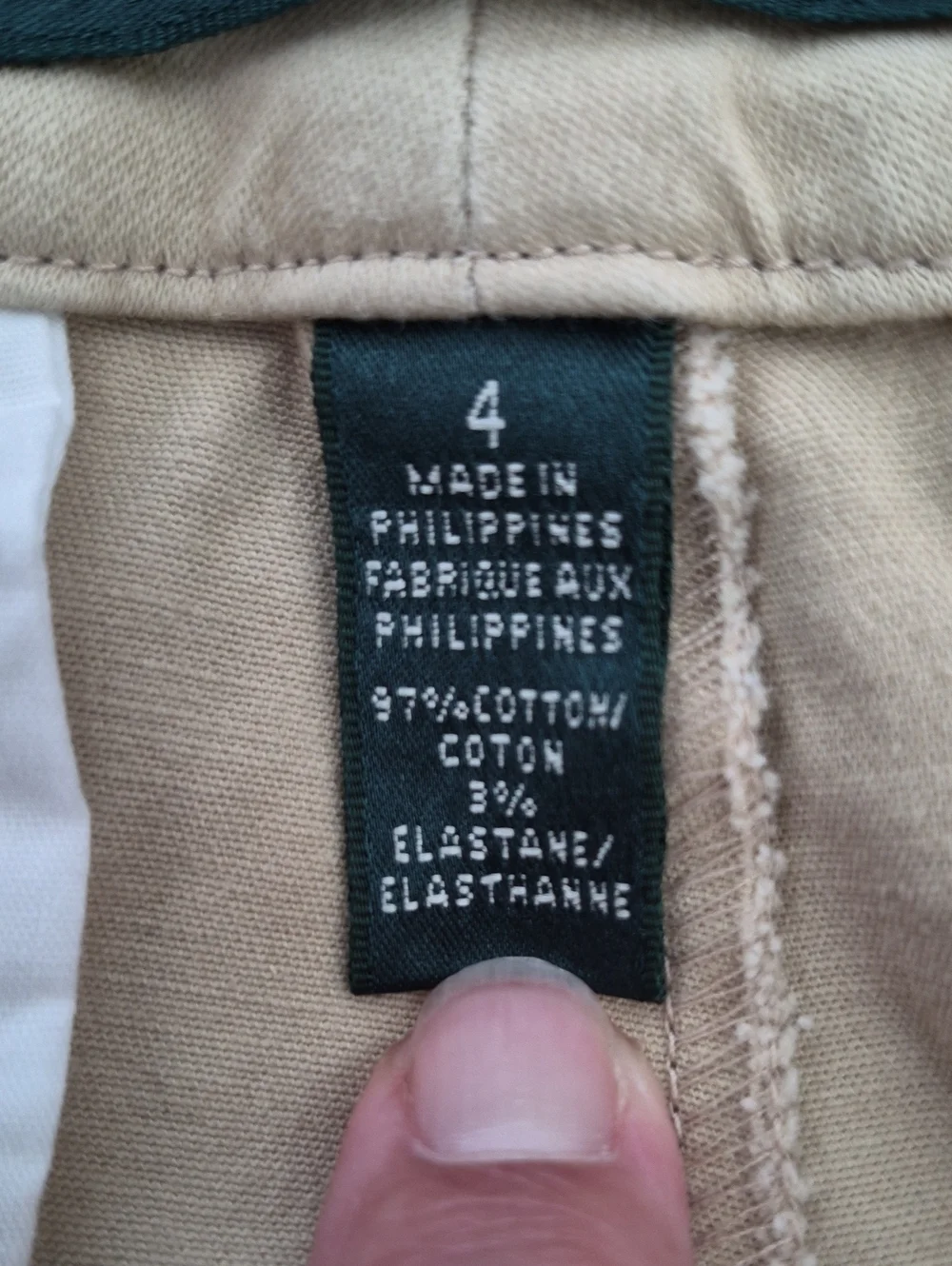 Ralph Lauren Pant Womens 4 Stretch Chino Tan Straight Leg Classic Career Uniform